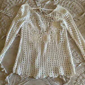 Free People Cream Knit Top